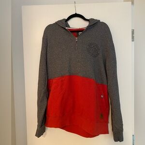 Roots Men’s Grey & Red Half-Zip Sweatshirt